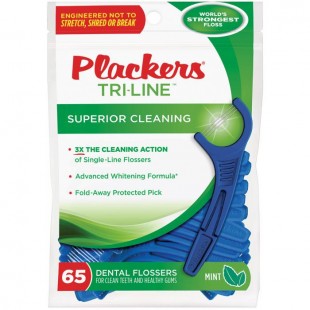 Plackers Tri-Line зубная нить с зубочисткой