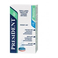 PresiDENT 32 шт. таблетки для быстрой очистки съемных зубных протезов