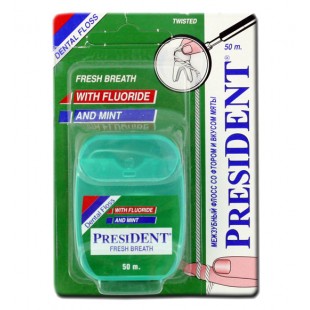 President Dental Floss Fresh Breath 50 м. свежее дыхание