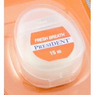 President Dental Floss Fresh Breath Waxed 15 м. свежее дыхание